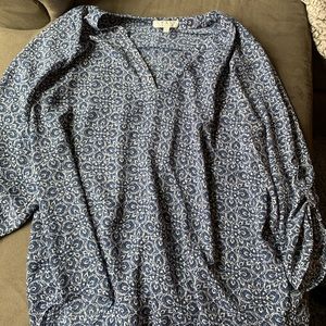 blue & white blouse